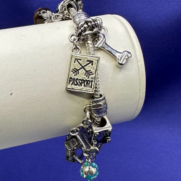 Pandora-Style “World Traveler” Theme Charm Bracelet - Picture 3 of 9